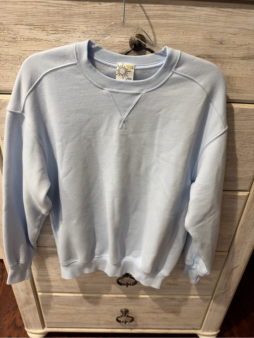 aerie Pale Blue Relaxed Crew Sweatshirt